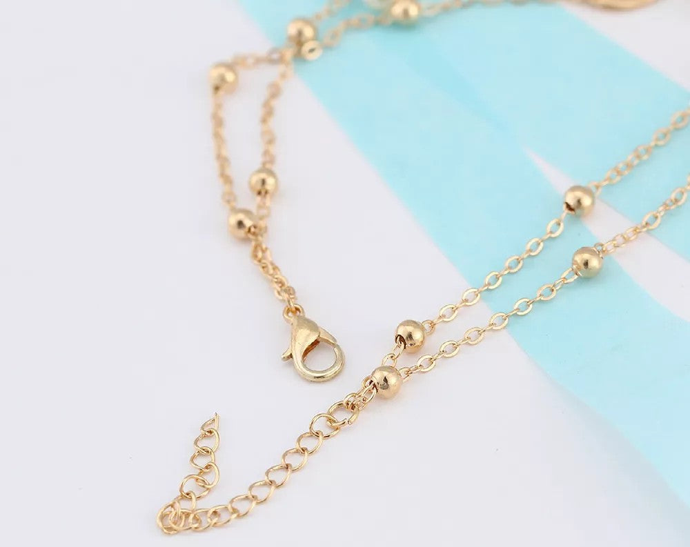 Creative Double Chain Beach Infinity Anklet