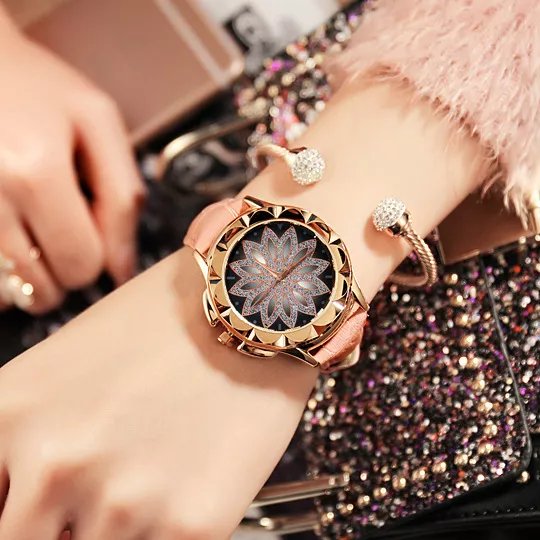 Women's The Dleek Snd Simple Versatile Time To Run Diamond-encrusted Quartz Watch