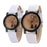 Minimalist Classic  Fashion Couple Watch Back Rhinestone Faux Leather Analog Quartz Wrist Watches Lovers