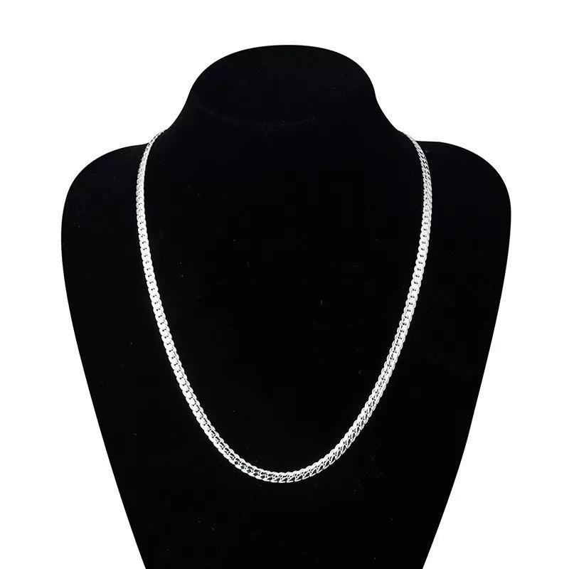 Long Silver Full Width Sideways Chain