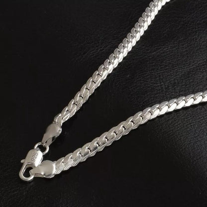 Long Silver Full Width Sideways Chain