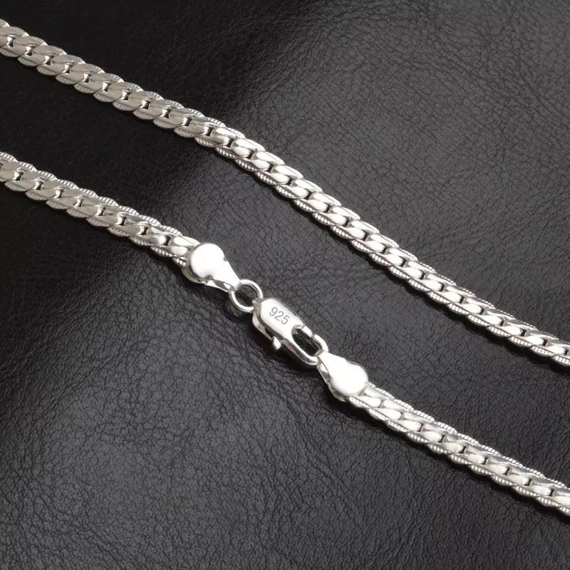 Long Silver Full Width Sideways Chain