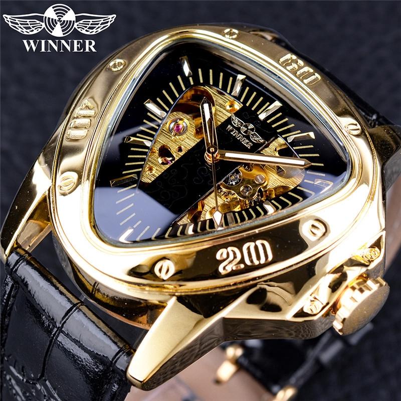 Men Winner Hollow Triangle Large Dial Automatic Machinery Watch