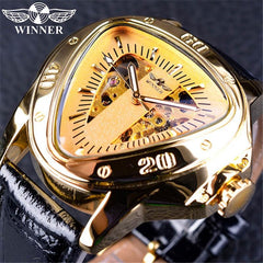 Men Winner Hollow Triangle Large Dial Automatic Machinery Watch