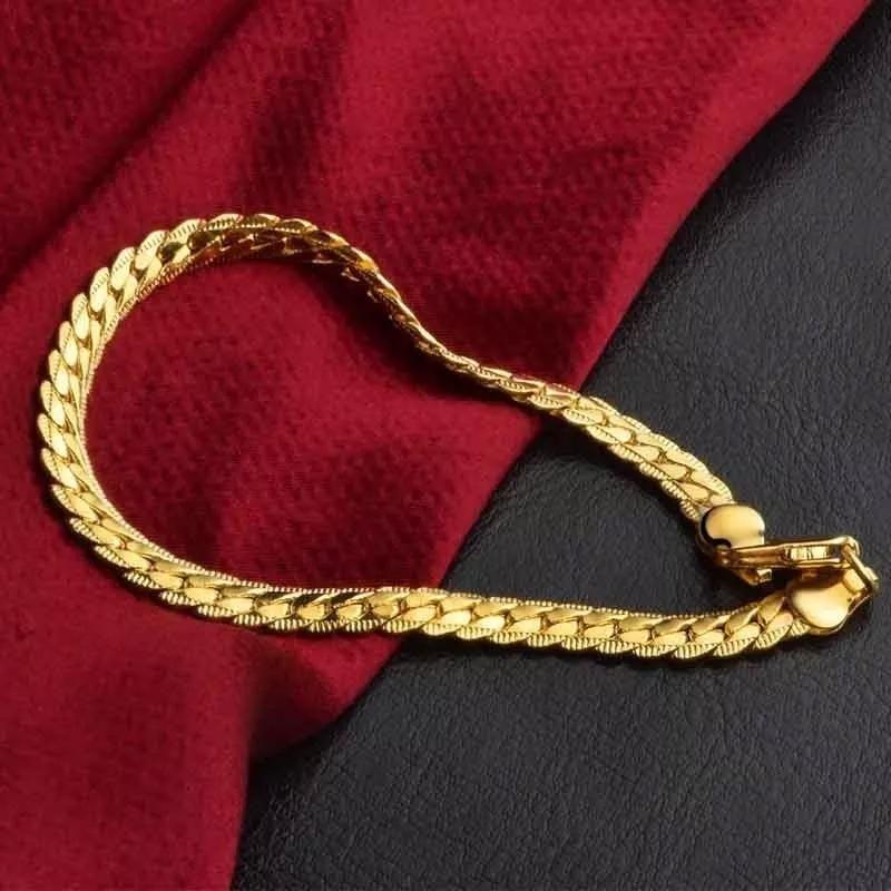 Fashion New 5mm Blank Gold NK Chain Copper Chain Bracelet Bangle
