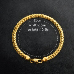 Fashion New 5mm Blank Gold NK Chain Copper Chain Bracelet Bangle