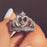 Diamond Crown Ring Heart Shaped Princess Wedding Jewelry