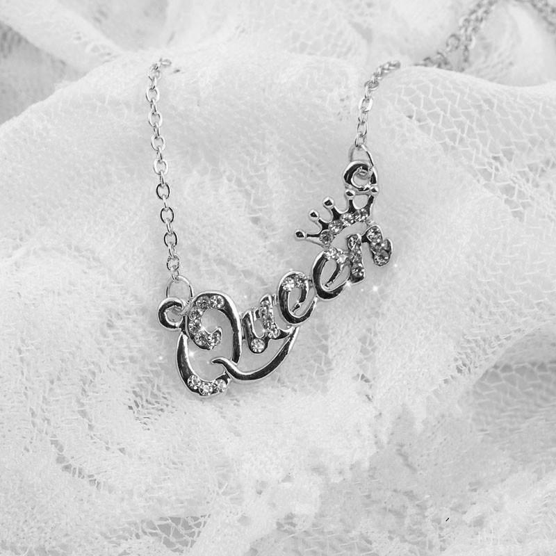 Gold Crown-Queen Diamond Zircon Fashion Necklace
