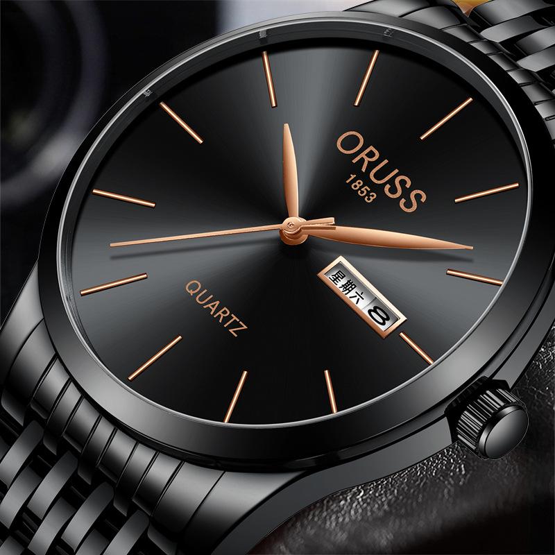 Switzerland Fully Automatic Movement Table Watch Men Calendar Pointer Stainless Steel Mirror Domestic Watch Non-Mechanical Male Watch