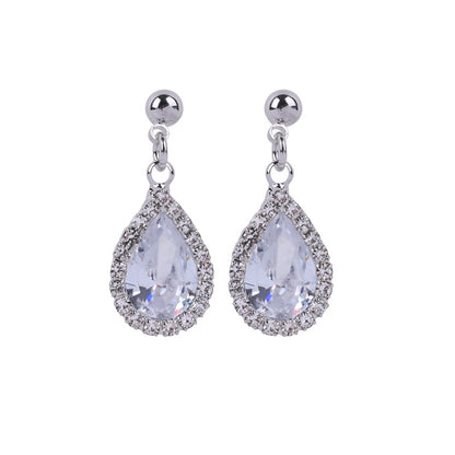 South 925 Silver Needle Drop Round Crystal Glitter Diamond Earrings influencer Exquisite elegant Wild Earrings New Trend