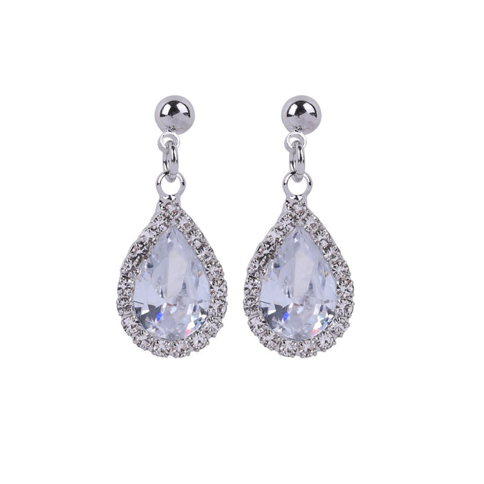 South 925 Silver Needle Drop Round Crystal Glitter Diamond Earrings influencer Exquisite elegant Wild Earrings New Trend