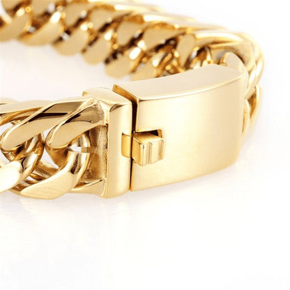 men' vacuum plating gold bracelet cuban chain bracelet jewelry