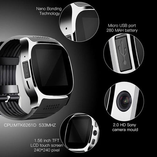 bluetooth smart watch with camera support sim tf card pedometer men women call sport smartwatch for android phone