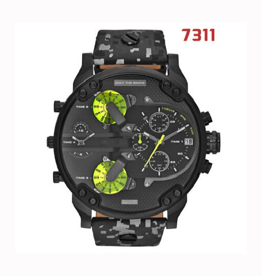 Generational Dz73 Spot Men' Watch Personality Big Dial Trend Watch Stainless Steel Band Quartz Watch Male