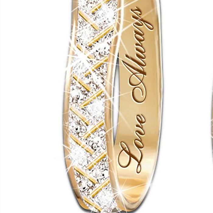 Yuan Jin Diamond Letter Earrings Girls Fashion Diamond Wedding Engagement Earrings Jewelry