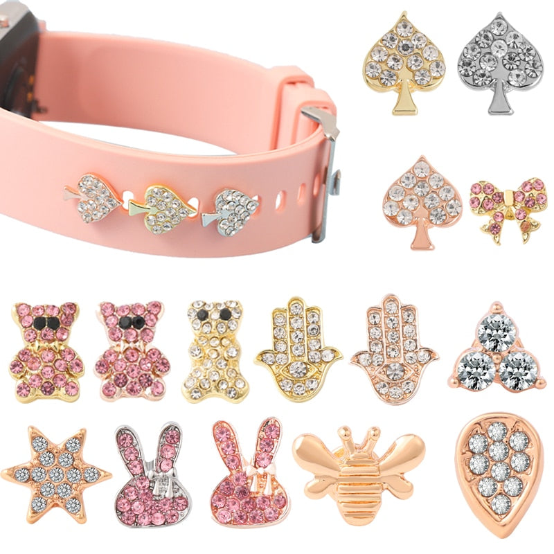 Watchband Decorative Charms for I-watch Strap Silicone Bracelet Metal Nails Jewelry Charm Stud Accessories for Apple Watch Band