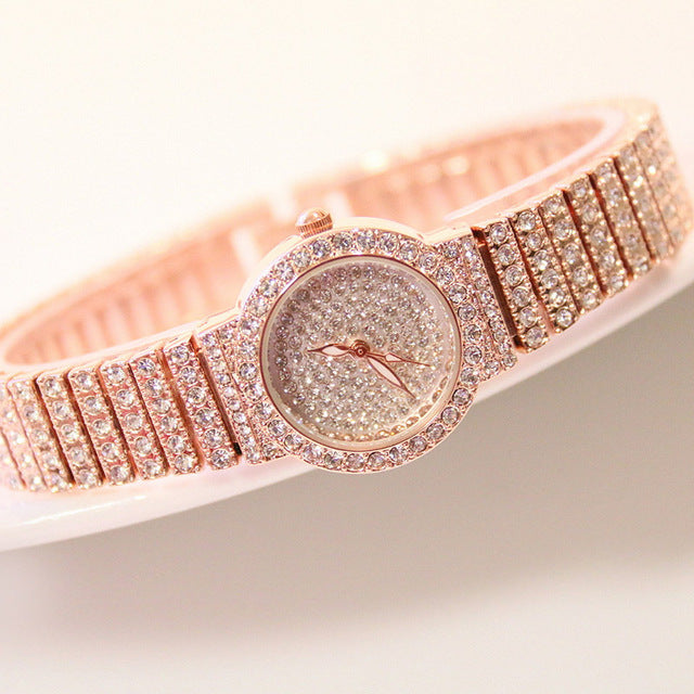 BS Women Watch Famous Luxury Brands Diamond Ladies Wrist Watches Female Small Wristwatch Rose Gold Watch Women Montre Femme 2019