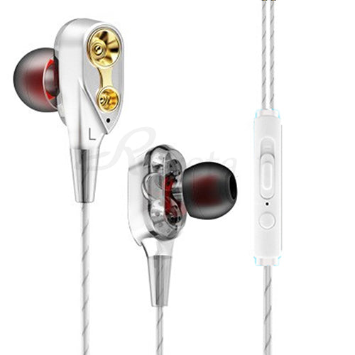 Roreta Dual Drive Stereo Wired earphone In-Ear Sport Headset With Mic mini Earbuds Earphones For iPhone Samsung Huawei Xiaomi