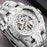 Luxury Silver Gold Automatic Mechanical Watch for Men Full Steel Skeleton Wristwatch Clock Over-sized Big Dial relogio masculino