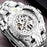 Luxury Silver Gold Automatic Mechanical Watch for Men Full Steel Skeleton Wristwatch Clock Over-sized Big Dial relogio masculino