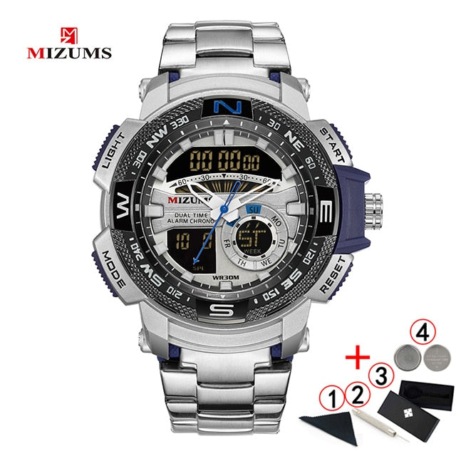 Relogio Masculino Gold Watch Men Luxury Brand Golden Military Male Watch Waterproof Stainless Steel Digital Wristwatch