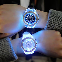 Flash Luminous Watch Led light Personality trends students lovers jellies woman men's watches light WristWatch