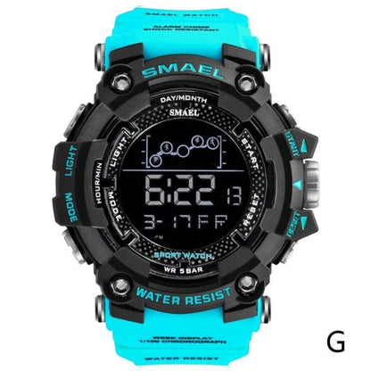 Smael Single Display Multi-function Electronic Sports Waterproof Student Table Calendar Week Night Light Watch Men Watches