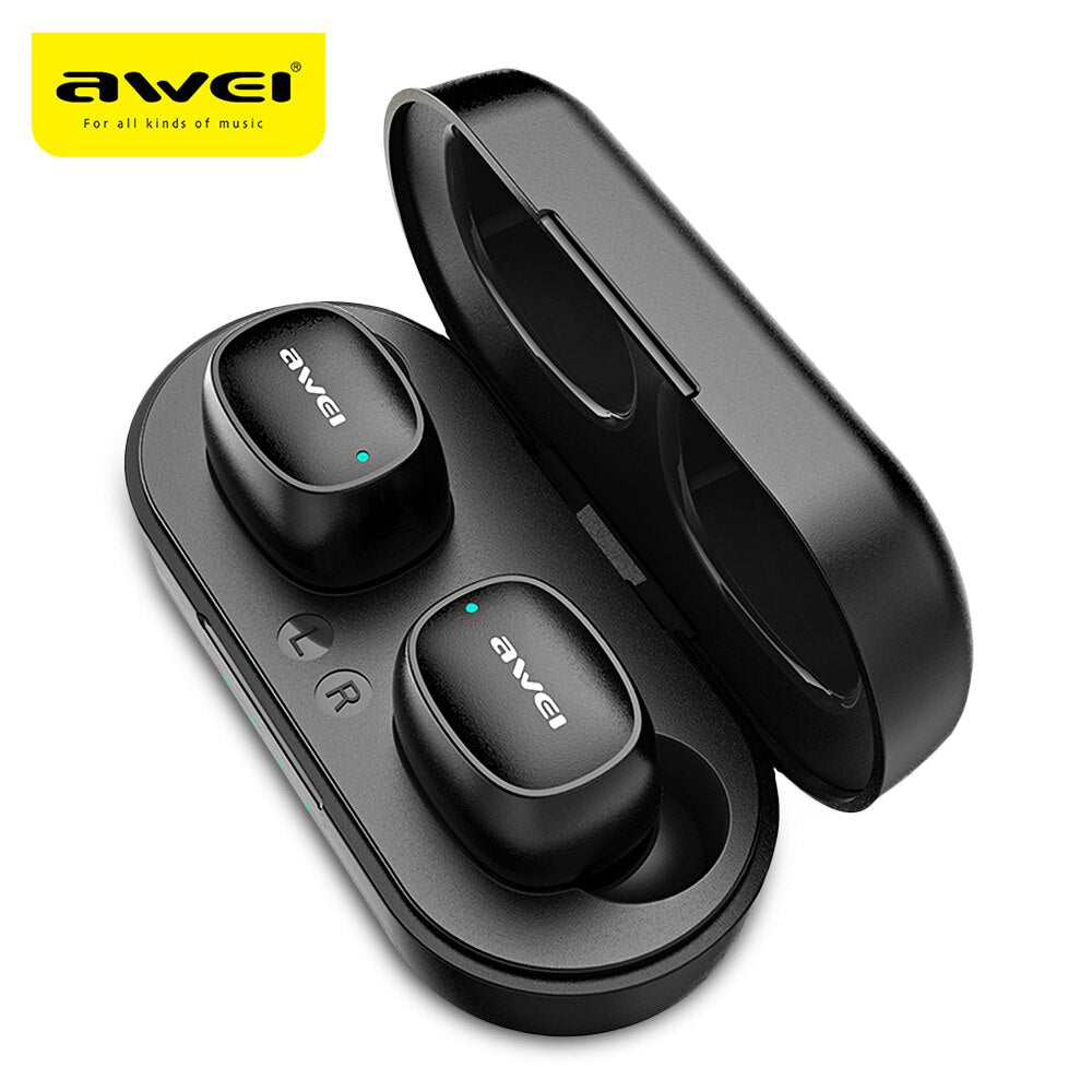 AWEI T13 Bluetooth Earphones 5.0 Wireless Waterproof Touch Mini Earbuds Hifi Sound Quality TWS Earphone
