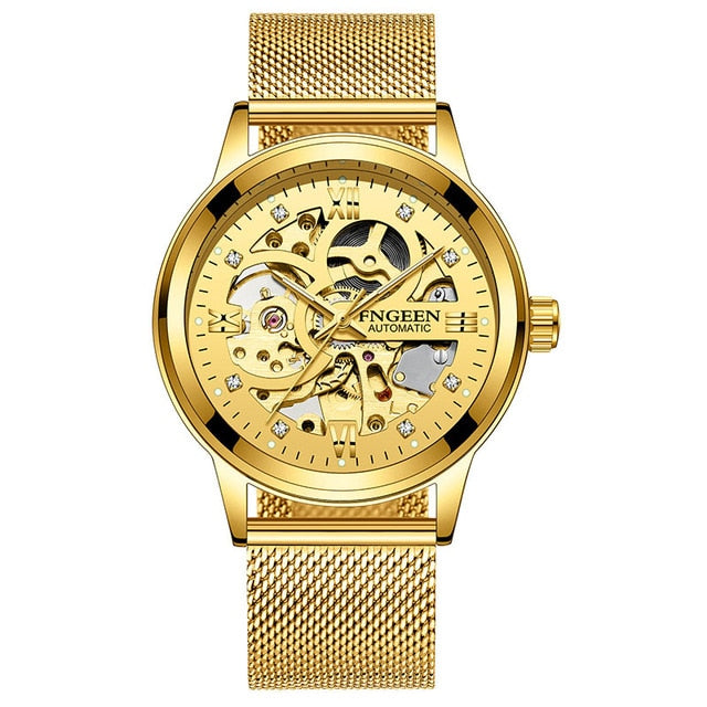 Fashion Brand WINNER Men Mechanical Watch Men Stainless steel Skeleton Hand wind WristwatchRelogio Masculino