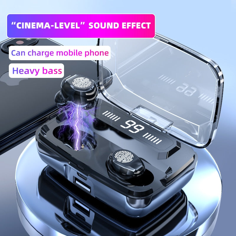 Original M11-9 Wireless Headphones TWS Bluetooth5.0 earphone HiFi IPX7 Waterproof earbuds Touch Control Headset for sports /game