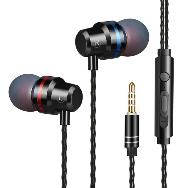In-Ear Wired Earphone 3.5mm Earbuds Earphones Music Sport Gaming Headset With mic For IPhone Xiaomi Samsung Huawei Stereo