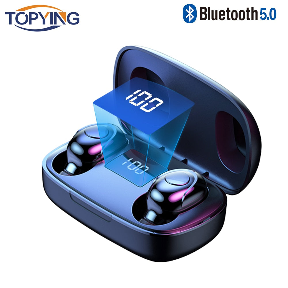 6D Wireless Earphone Bluetooth V5.0 Sports Wireless In-Ear LED Display Wireless Stereo Earbuds with Microphone HiFi  Headset