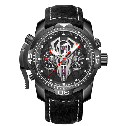 Reef Tiger/RT New Arrival All Black Brand Luxury Waterproof Wrist Watch Stainless Steel Chronograph Relogio Masculino RGA3591