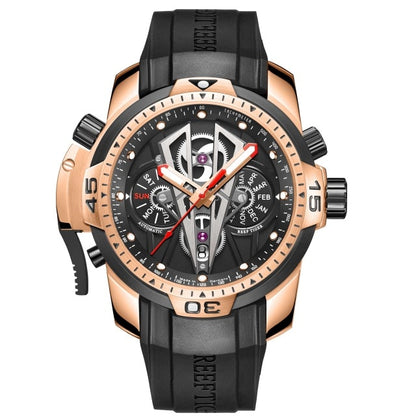 Reef Tiger/RT New Arrival All Black Brand Luxury Waterproof Wrist Watch Stainless Steel Chronograph Relogio Masculino RGA3591