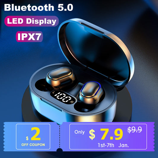 A7S TWS 5.0 Bluetooth Earphones Wireless Headphones IPX7 Waterproof Headset LED Power Display 9D Stereo Sport Gaming Earbuds