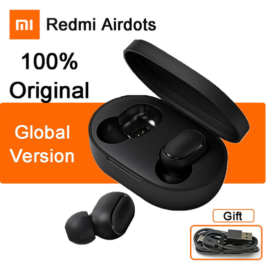 Original Xiaomi Redmi Airdots TWS Wireless Bluetooth Earphone AI Voice Control Stereo Bass Bluetooth 5.0 Noise reduction Earbuds