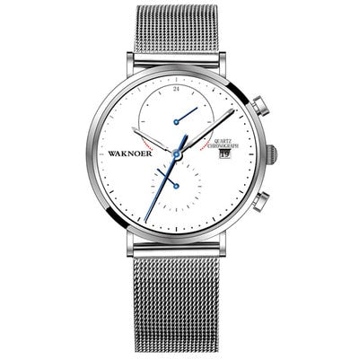 WAKNOER Brand Luxury Watch Men Wristwatch Mesh Band Men's Watches