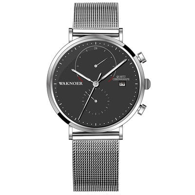 WAKNOER Brand Luxury Watch Men Wristwatch Mesh Band Men's Watches