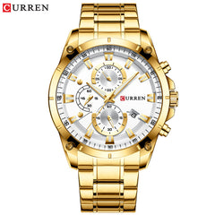 Men Watches Top Brand Luxury Curren Gold Quartz Watch Men 2020 Waterproof Chronograph Golden Male Wristwatch Relogio Masculino