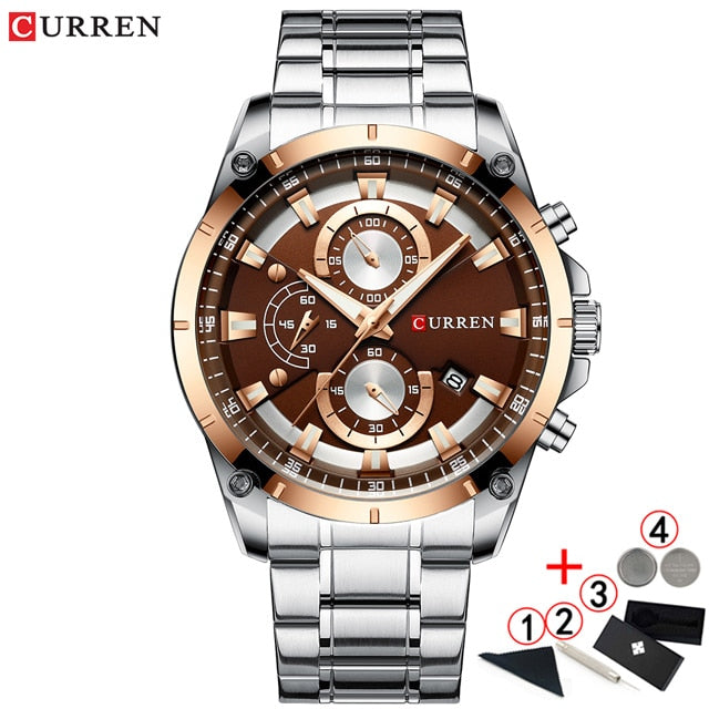 Men Watches Top Brand Luxury Curren Gold Quartz Watch Men 2020 Waterproof Chronograph Golden Male Wristwatch Relogio Masculino