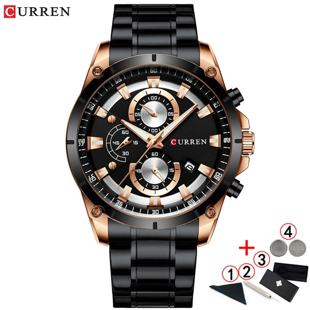 Men Watches Top Brand Luxury Curren Gold Quartz Watch Men 2020 Waterproof Chronograph Golden Male Wristwatch Relogio Masculino