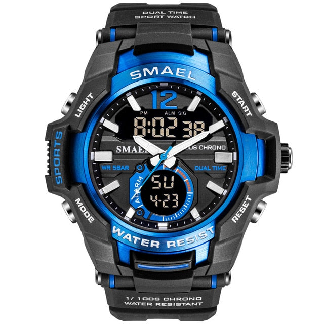 SMAEL 2020 Men Watches Fashion Sport Super Cool Quartz LED Digital Watch 50M Waterproof Wristwatch Men's Clock Relogio Masculino