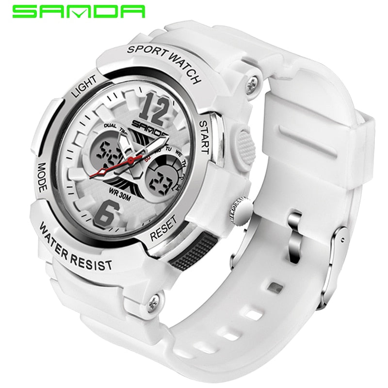 SANDA Top White Women Sports Watches Women Waterproof Ladies Jelly Watches Rosegold Swimming reloj mujer relogio feminino