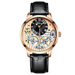 Top luxury brand expensive men's watch automatic mechanical quality watch Roman double tourbillon Swiss watch leather male 2020