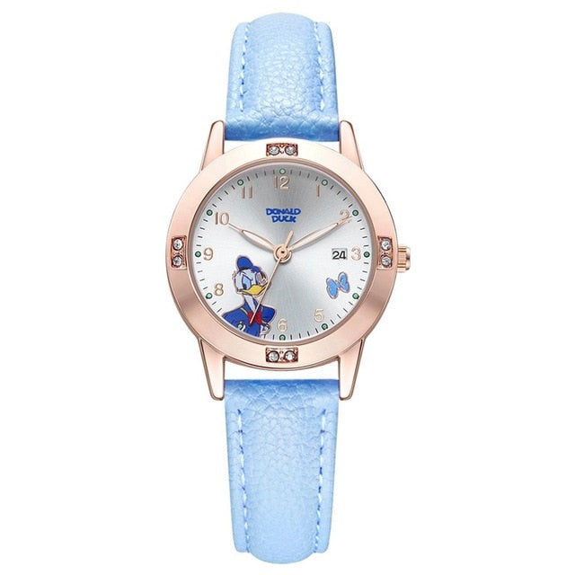 Minnie Mouse Calendar Luxury Bling Crystal Jewelry Cuties Girl Quartz Watches Fashion Ladies Child Watch Student Kids Clock Gift