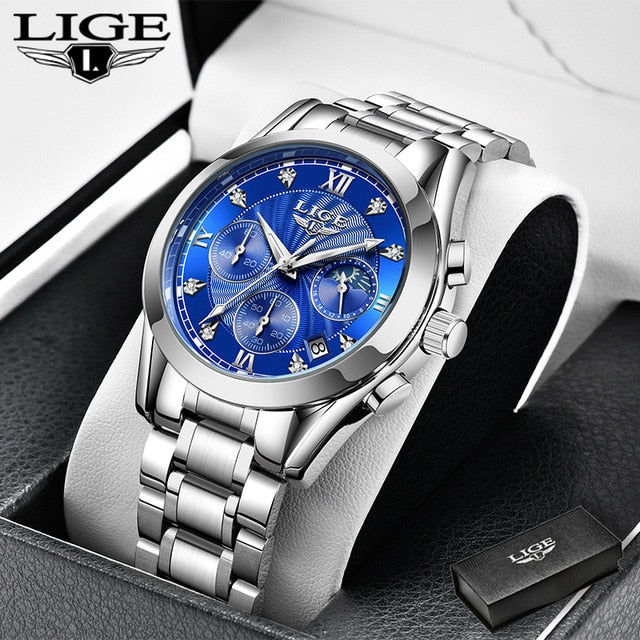 LIGE 2020 New Gold Watch Women Watches Ladies Creative Steel Women's Bracelet Watches Female Waterproof Clock Relogio Feminino