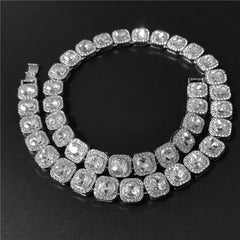 12.5MM Quality Prong Set Big Size Solitaire Tennis Chain Necklace Mens Iced Out Bling CZ Charm Hip Hop Fashion Jewelry