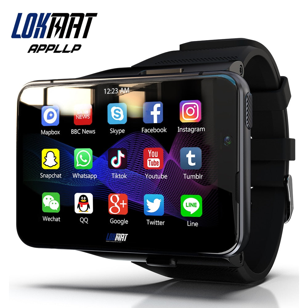 LOKMAT APPLLP MAX Android Watch Phone Dual Camera Video Calls 4G Wifi Smartwatch detachable band