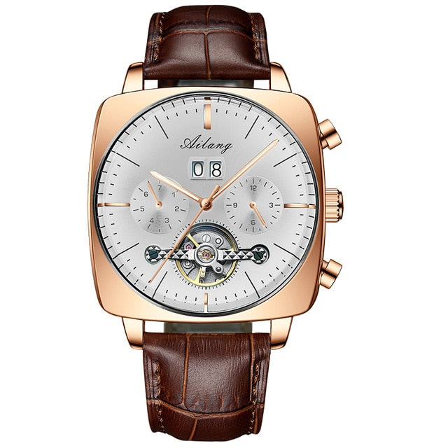 swiss famous brand watch montre automatique luxe chronograph Square Large Dial Watch Hollow Waterproof New mens fashion watches