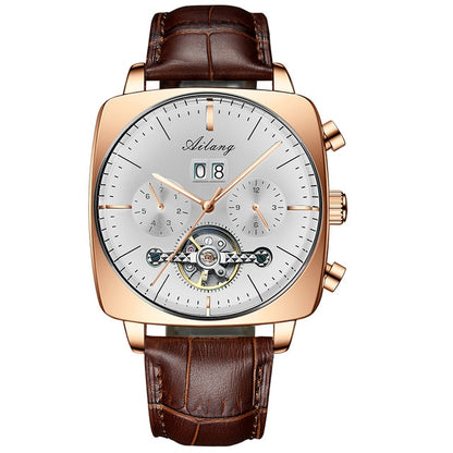 swiss famous brand watch montre automatique luxe chronograph Square Large Dial Watch Hollow Waterproof New mens fashion watches